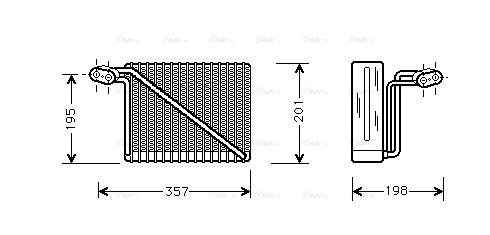 Evaporator, air conditioning (AIV148)