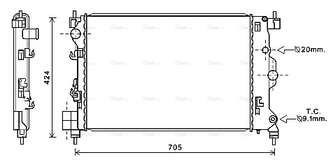 Radiator, engine cooling (OLA2666)