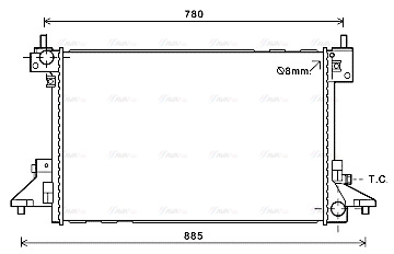 Radiator, engine cooling (OL2601)