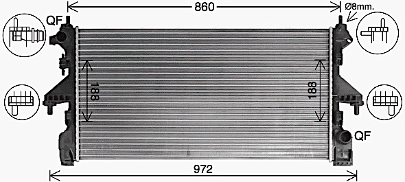 Radiator, engine cooling (CN2322)