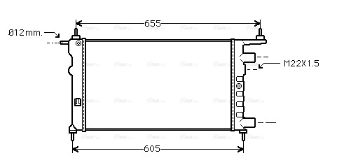 Radiator, engine cooling (OL2261)