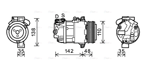 Compressor, air conditioning (BWAK390)