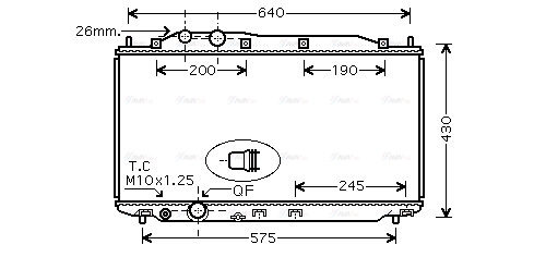 Radiator, engine cooling (HD2228)