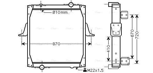Radiator, engine cooling (RE2068)