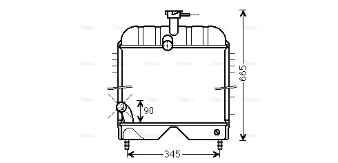 Radiator, engine cooling (MF2025)