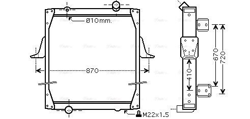 Radiator, engine cooling (RE2081)