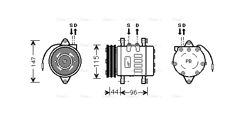 Compressor, air conditioning (UVK069)