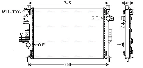 Radiator, engine cooling (VO2186)