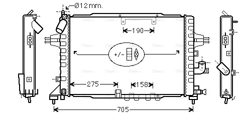 Radiator, engine cooling (OLA2365)
