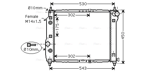 Radiator, engine cooling (DWA2069)