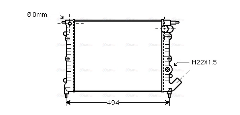 Radiator, engine cooling (RT2132)