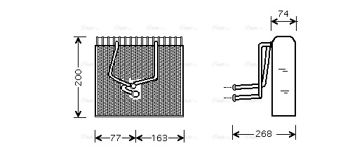 Evaporator, air conditioning (RTV173)