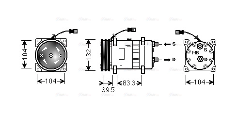 Compressor, air conditioning (UVAK059)