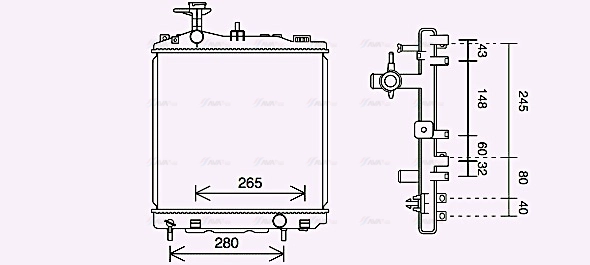 Radiator, engine cooling (MT2265)