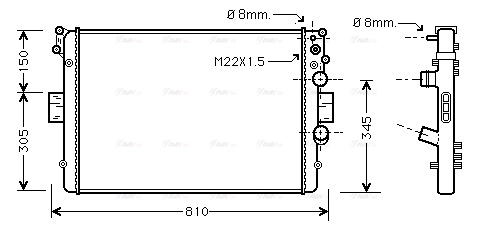 Radiator, engine cooling (IVA2041)