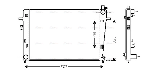 Radiator, engine cooling (HY2328)