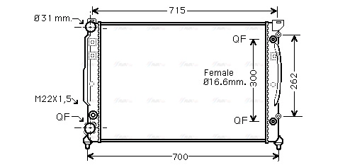 Radiator, engine cooling (AIA2109)