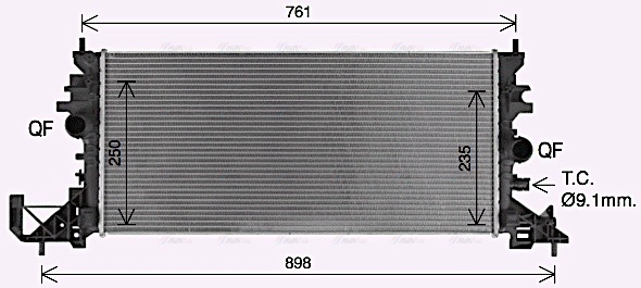 Radiator, engine cooling (OL2703)