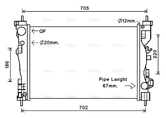 Radiator, engine cooling (ALA2119)