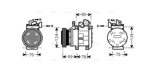 Compressor, air conditioning (KAK130)