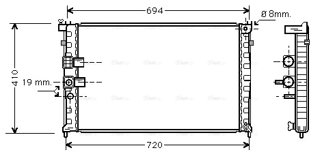 Radiator, engine cooling (PEA2232)
