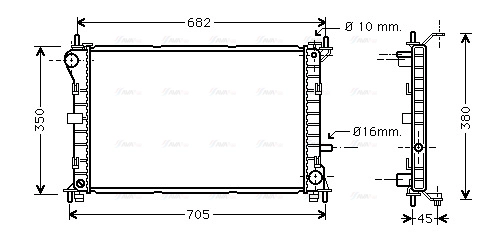 Radiator, engine cooling (FD2265)