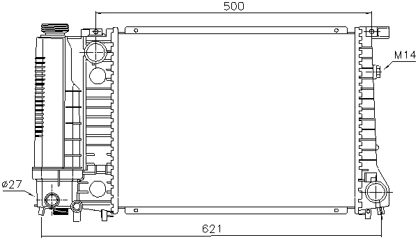 Radiator, engine cooling (BW2101)