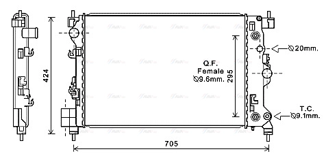 Radiator, engine cooling (OL2667)