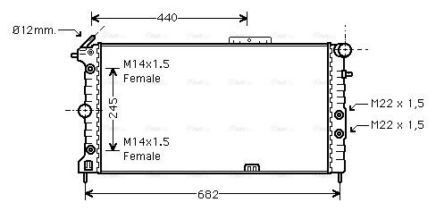 Radiator, engine cooling (OLA2173)