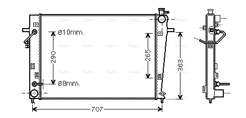 Radiator, engine cooling (HY2247)