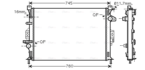 Radiator, engine cooling (FDA2425)