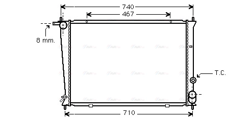 Radiator, engine cooling (HYA2049)