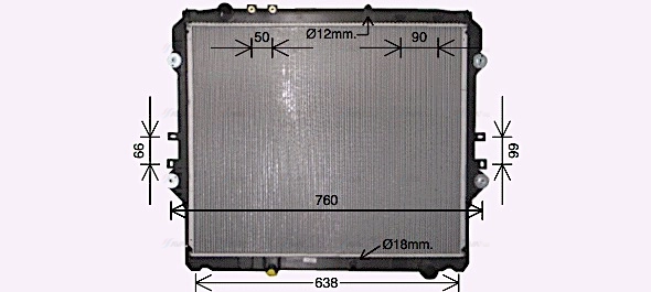 Radiator, engine cooling (TO2752)