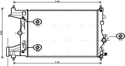 Radiator, engine cooling (OLA2545)