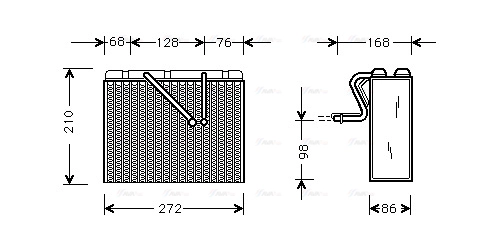 Evaporator, air conditioning (OLV300)