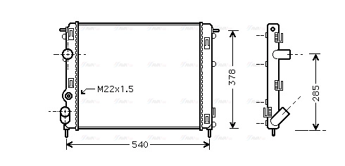 Radiator, engine cooling (RTA2302)