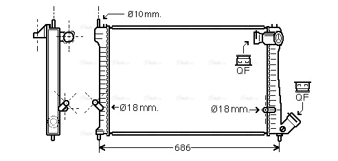 Radiator, engine cooling (CN2165)