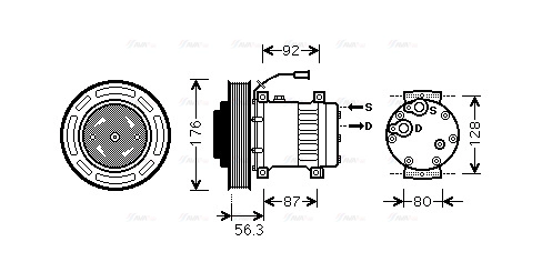 Compressor, air conditioning (VLAK053)