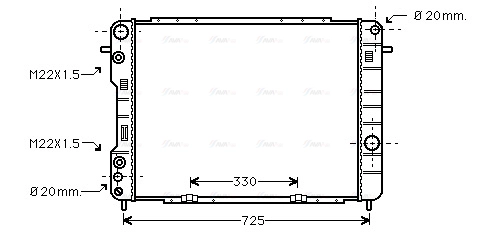 Radiator, engine cooling (OL2249)