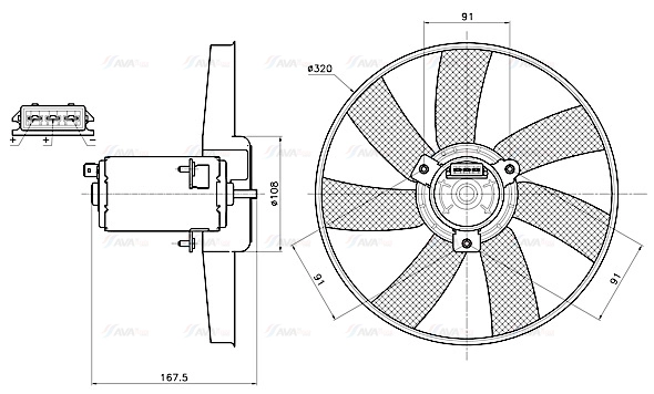 Fan, engine cooling (VN7444)