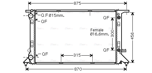 Radiator, engine cooling (AIA2293)