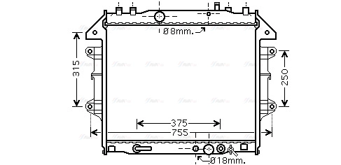 Radiator, engine cooling (TO2496)