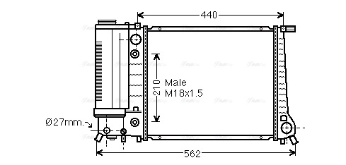 Radiator, engine cooling (BW2082)