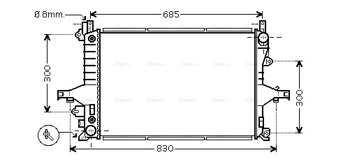 Radiator, engine cooling (VO2117)