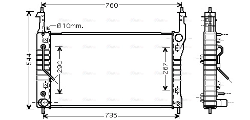 Radiator, engine cooling (OLA2424)