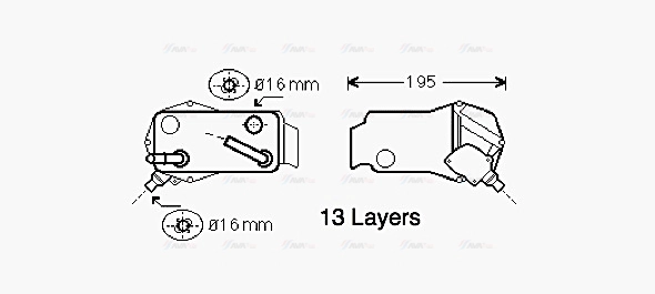 Oil Cooler, automatic transmission (BW3350)