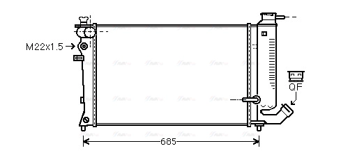 Radiator, engine cooling (CNA2170)