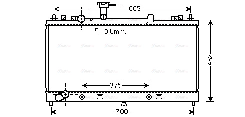 Radiator, engine cooling (MZA2225)