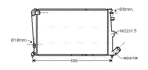 Radiator, engine cooling (CNA2064)