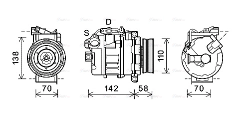Compressor, air conditioning (BWK496)